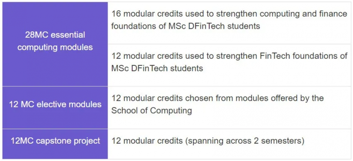 新加坡国立大学数字金融科技学分设置